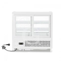Vetrina Refrigerata Ventilata Da Banco Color Bianco 100 LT 1°C/+10°C L 680 Mm X P 450 Mm X H 680 Mm -Vendite GATRODOMUS espositore refrigerato da banco ventilato color bianco capacita 100 lt luce interna led 4