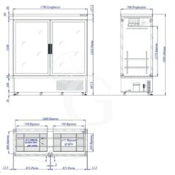 Espositore Panoramico Per Carne 2 Porte -5°C/+10°C L 1780 Mm X P 760 Mm X H 1930 Mm -Vendite GATRODOMUS espositore refrigerato per carne l 760 mm x p 760 mm x h 1960 mm 5