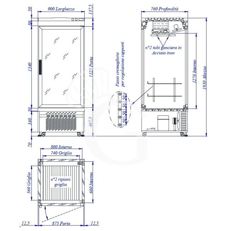 Espositore Panoramico Per Carne 1 Porta -5°C/+10°C L 900 Mm X P 760 Mm X H 1960 Mm 4 Espositore Panoramico Per Carne 1 Porta -5°C/+10°C L 900 Mm X P 760 Mm X H 1960 Mm - immagine 2