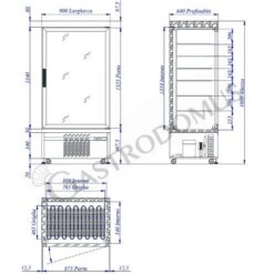 Vetrina Pasticceria Refrigerata Statico 555 LT -15°C/-25°C 1 Lato Vetro -Vendite GATRODOMUS espositore statico negativo per pasticceria 1 lato vetro 555 lt temperatura 15c 25c 1