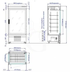 Vetrina Pasticceria Refrigerata Ventilato 590 LT -25°C/+5°C 3 Lati Vetro -Vendite GATRODOMUS espositore ventilato negativo per pasticceria 3 lati vetro 590 lt temperatura 25c 5c 1