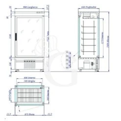 Vetrina Pasticceria Refrigerata Ventilato 595 LT -25°C/+5°C 4 Lati Vetro -Vendite GATRODOMUS espositore ventilato negativo per pasticceria 4 lati vetro 595 lt temperatura 25c 5c 1