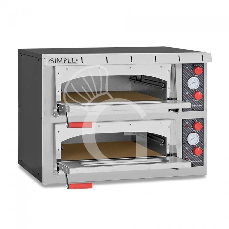 Fornetto Elettrico 2 Pizze Ø 450 Mm 2 Camere Potenza 8 Kw Porta Vetro Con Luce - Completo Di Guide Per Inserimento Delle Teglie 6 Fornetto Elettrico 2 Pizze Ø 450 Mm 2 Camere Potenza 8 Kw Porta Vetro Con Luce - Completo Di Guide Per Inserimento Delle Teglie - immagine 4