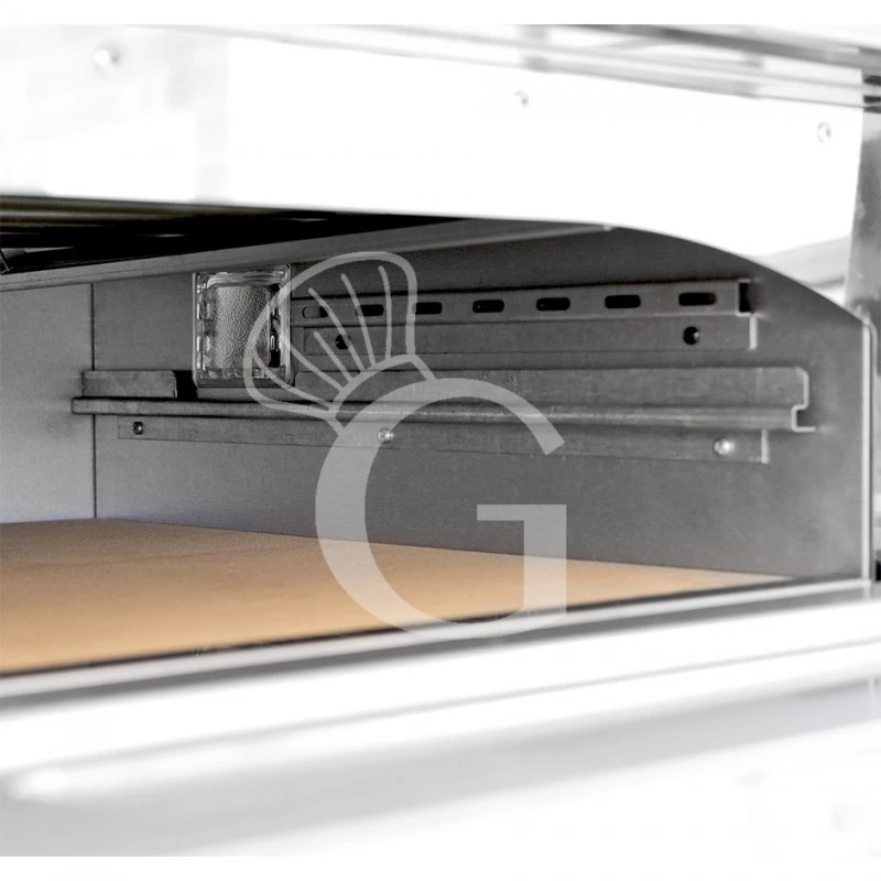 Fornetto Elettrico 2 Pizze Ø 450 Mm 2 Camere Potenza 8 Kw Porta Vetro Con Luce - Completo Di Guide Per Inserimento Delle Teglie 7 Fornetto Elettrico 2 Pizze Ø 450 Mm 2 Camere Potenza 8 Kw Porta Vetro Con Luce - Completo Di Guide Per Inserimento Delle Teglie - immagine 5