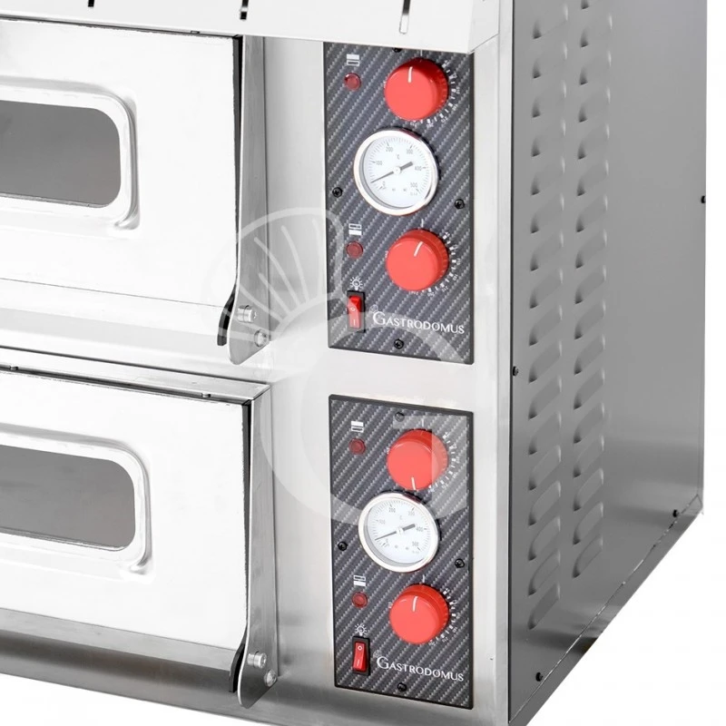 Fornetto Elettrico 2 Pizze Ø 450 Mm 2 Camere Potenza 8 Kw Porta Vetro Con Luce - Completo Di Guide Per Inserimento Delle Teglie 9 Fornetto Elettrico 2 Pizze Ø 450 Mm 2 Camere Potenza 8 Kw Porta Vetro Con Luce - Completo Di Guide Per Inserimento Delle Teglie - immagine 7