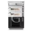 Forno Elettrico 2 Camere Per 4+4 Pizze Ø 350 Mm, Controllo Meccanico, Cappa A Condensazione Inox E Cella Di Lievitazione Nera -Vendite GATRODOMUS forno elettrico 2 camere per 44 pizze o 350 mm controllo meccanico cappa a condensazione inox e cella di lievitazione nera