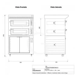 Forno Elettrico 2 Camere Per 4+4 Pizze Ø 350 Mm, Controllo Meccanico, Completo Di Cappa Inox E Cella Di Lievitazione Nera -Vendite GATRODOMUS forno elettrico 2 camere per 44 pizze o 350 mm controllo meccanico completo di cappa inox e cella di lievitazione nera 4