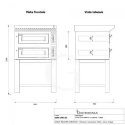 Forno Elettrico 2 Camere Per 4+4 Pizze Ø 350 Mm, Controllo Meccanico, Completo Di Cappa Inox E Supporto -Vendite GATRODOMUS forno elettrico 2 camere per 44 pizze o 350 mm controllo meccanico completo di cappa inox e supporto 4
