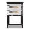 Forno Elettrico 2 Camere Per 4+4 Pizze Ø 350 Mm, Controllo Meccanico, Completo Di Cappa Nera E Supporto -Vendite GATRODOMUS forno elettrico 2 camere per 44 pizze o 350 mm controllo meccanico completo di cappa nera e supporto