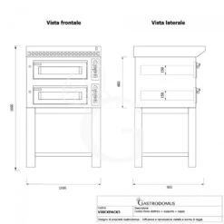 Forno Elettrico 2 Camere Per 4+4 Pizze Ø 350 Mm, Controllo Meccanico, Completo Di Cappa Nera E Supporto -Vendite GATRODOMUS forno elettrico 2 camere per 44 pizze o 350 mm controllo meccanico completo di cappa nera e supporto 4