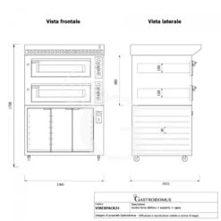 Forno Elettrico 2 Camere Per 6+6 Pizze Ø 350 Mm, Controllo Meccanico, Completo Di Cappa Inox E Cella Di Lievitazione Nera -Vendite GATRODOMUS forno elettrico 2 camere per 66 pizze o 350 mm controllo meccanico completo di cappa inox e cella di lievitazione nera 4