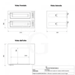 Forno Elettrico 2 Camere Per 6+6 Pizze Ø 350 Mm, Controllo Meccanico, Completo Di Cappa Inox E Supporto -Vendite GATRODOMUS forno elettrico 2 camere per 66 pizze o 350 mm controllo meccanico completo di cappa inox e supporto 5