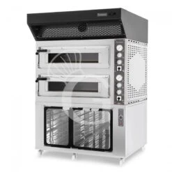 Forno Elettrico 2 Camere Per 6+6 Pizze Ø 350mm, Controllo Meccanico, Con Cappa A Condensazione Nera E Cella Di Lievitazione Inox -Vendite GATRODOMUS forno elettrico 2 camere per 66 pizze o 350mm controllo meccanico con cappa a condensazione nera e cella di lievitazione inox 1