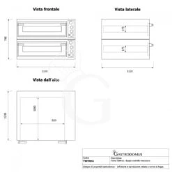 Forno Elettrico Porta Vetro 6 Teglie 600x400 O 12 Pizze Diametro 350 Mm 2 Camere Controllo Meccanico -Vendite GATRODOMUS forno elettrico con porta vetro 3 teglie 60x40 o 6 pizze o 36 10