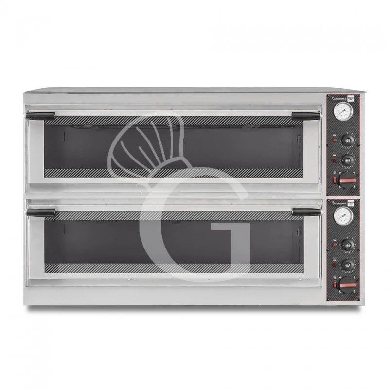Forno Elettrico Porta Vetro 10 Teglie 600x400 O 18 Pizze Diametro 350 Mm 2 Camere Controllo Meccanico 4 Forno Elettrico Porta Vetro 10 Teglie 600x400 O 18 Pizze Diametro 350 Mm 2 Camere Controllo Meccanico - immagine 2