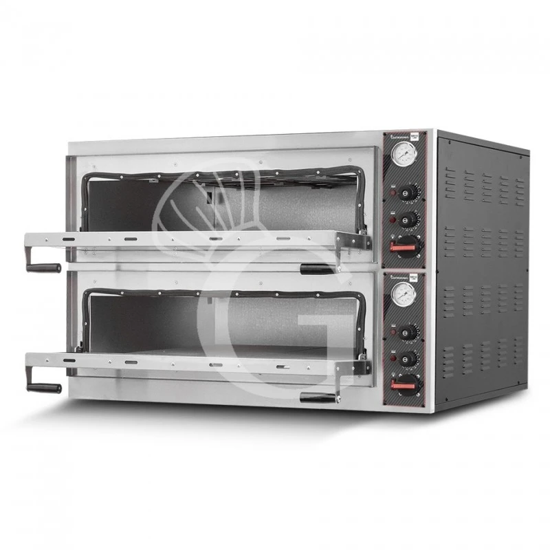 Forno Elettrico Porta Vetro 10 Teglie 600x400 O 18 Pizze Diametro 350 Mm 2 Camere Controllo Meccanico 5 Forno Elettrico Porta Vetro 10 Teglie 600x400 O 18 Pizze Diametro 350 Mm 2 Camere Controllo Meccanico - immagine 3