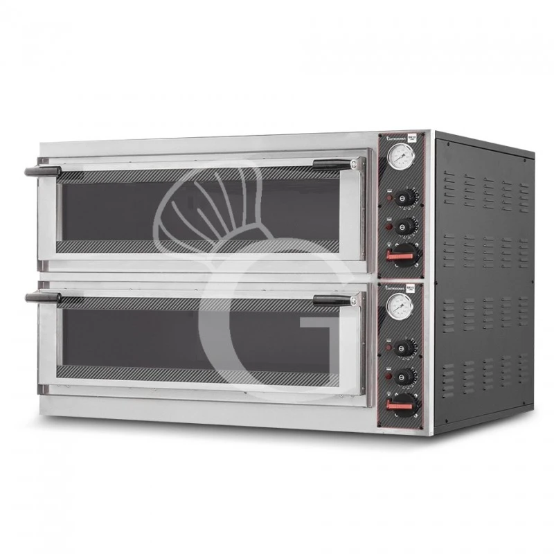 Forno Elettrico Porta Vetro 10 Teglie 600x400 O 18 Pizze Diametro 350 Mm 2 Camere Controllo Meccanico 6 Forno Elettrico Porta Vetro 10 Teglie 600x400 O 18 Pizze Diametro 350 Mm 2 Camere Controllo Meccanico - immagine 4