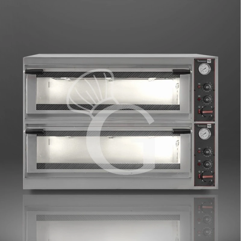 Forno Elettrico Porta Vetro 10 Teglie 600x400 O 18 Pizze Diametro 350 Mm 2 Camere Controllo Meccanico 7 Forno Elettrico Porta Vetro 10 Teglie 600x400 O 18 Pizze Diametro 350 Mm 2 Camere Controllo Meccanico - immagine 5
