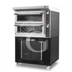 Forno Elettrico Meccanico Porta Vetro 4 Teglie 600x400 O 4+4 Pizze Ø 400mm Completo Di Cappa Inox E Cella Di Lievitazione Nera -Vendite GATRODOMUS forno elettrico meccanico porta vetro 4 teglie 600x400 o 44 pizze o 400mm completo di cappa inox e cella di lievitazione nera 2