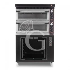 Forno Elettrico Meccanico Porta Vetro 4 Teglie 600x400 O 4+4 Pizze Ø 400mm Completo Di Cappa Nera E Cella Di Lievitazione Nera -Vendite GATRODOMUS forno elettrico meccanico porta vetro 4 teglie 600x400 o 44 pizze o 400mm completo di cappa nera e cella di lievitazione nera 1