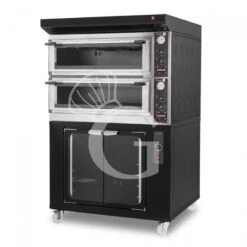 Forno Elettrico Meccanico Porta Vetro 4 Teglie 600x400 O 4+4 Pizze Ø 400mm Completo Di Cappa Nera E Cella Di Lievitazione Nera -Vendite GATRODOMUS forno elettrico meccanico porta vetro 4 teglie 600x400 o 44 pizze o 400mm completo di cappa nera e cella di lievitazione nera 2