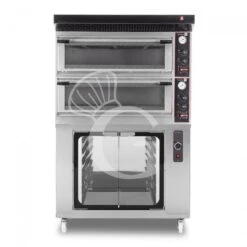 Forno Elettrico Meccanico Porta Vetro 4 Teglie 600x400 O 4+4 Pizze Ø400mm,cappa Aspirazione Nera E Cella Di Lievitazione Inox -Vendite GATRODOMUS forno elettrico meccanico porta vetro 4 teglie 600x400 o 44 pizze o400 cappa nera e cella di lievitazione inox 1
