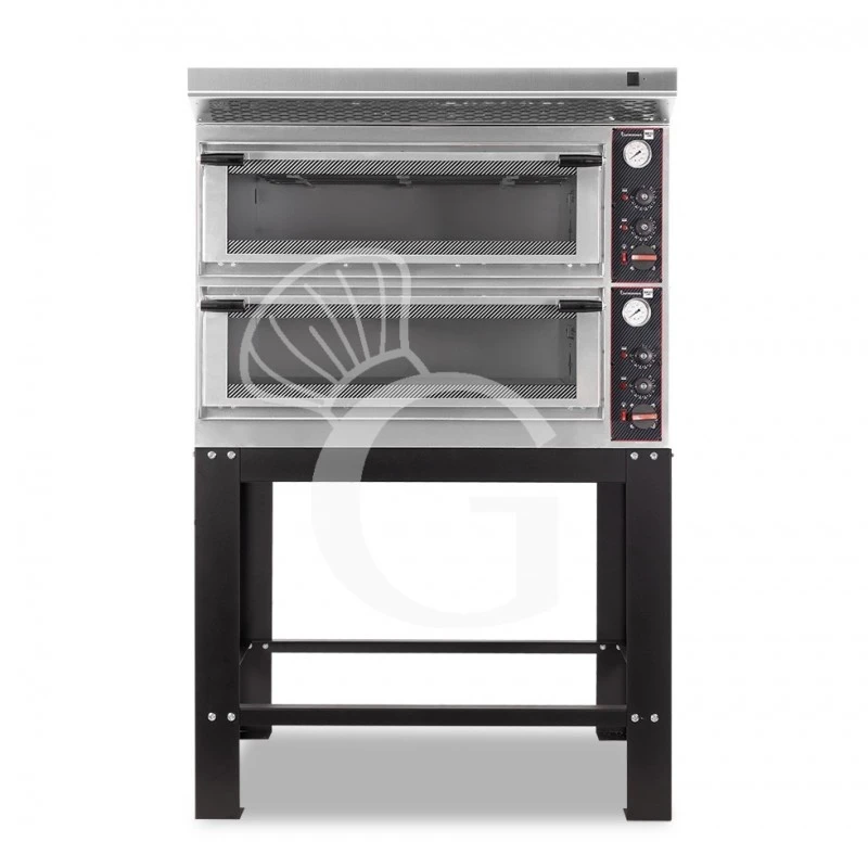 Forno Elettrico Meccanico Porta Vetro 4 Teglie 600x400 O 4+4 Pizze Ø400mm, Cappa Inox E Supporto 4 Forno Elettrico Meccanico Porta Vetro 4 Teglie 600x400 O 4+4 Pizze Ø400mm, Cappa Inox E Supporto - immagine 2