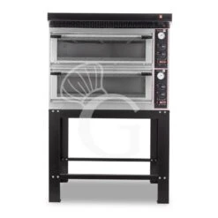 Forno Elettrico Meccanico Porta Vetro 4 Teglie 600x400 O 4+4 Pizze Ø400mm, Cappa Nera E Supporto -Vendite GATRODOMUS forno elettrico meccanico porta vetro 4 teglie 600x400 o 44 pizze o400mm cappa nera e supporto 1