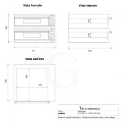 Forno Elettrico Per 6 + 6 Pizze Diametro 320 Mm 2 Camere Controllo Meccanico 14,4 Kw -Vendite GATRODOMUS forno elettrico per 12 pizze o 33 controllo meccanico basic 66 10