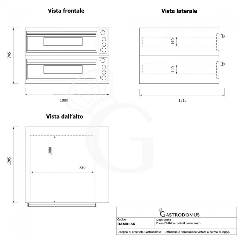 Forno Elettrico Per 6+6 Pizze Diametro 350 Mm 2 Camere Controllo Meccanico 18 Kw 13 Forno Elettrico Per 6+6 Pizze Diametro 350 Mm 2 Camere Controllo Meccanico 18 Kw - immagine 11