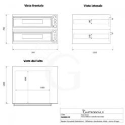 Forno Elettrico Per 9+9 Pizze Diametro 350 Mm 2 Camere Controllo Meccanico 26,4 Kw -Vendite GATRODOMUS forno elettrico per 18 pizze o 36 controllo meccanico basic xl 99 10