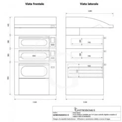 Forno Elettrico Ventilato Digitale,4+4 Pizze Ø 35, Resistenze Interne, Cella Di Lievit. Cappa A Condensazione -Vendite GATRODOMUS forno elettrico per 4 pizze diametro 350 mm 1 camera controllo digitale 83 kw 5