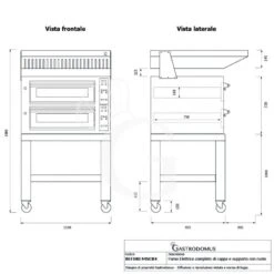 Forno Elettrico Digitale 4+4 Pizze Ø 35, Resistenze Interne Alla Pietra Refrattaria, Con Supporto In Inox E Cappa Di Aspirazione -Vendite GATRODOMUS forno elettrico per 4 pizze o 33 controllo digitale 8
