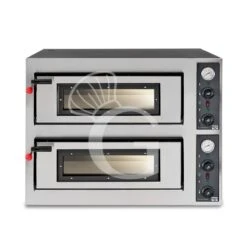 Forno Elettrico Per 4+4 Pizze Diametro 330 Mm 2 Camere Controllo Meccanico 9 Kw