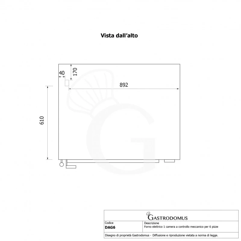 Forno Elettrico Per 6 Pizze Diametro 330 Mm 1 Camera Controllo Meccanico 6,9 Kw 8 Forno Elettrico Per 6 Pizze Diametro 330 Mm 1 Camera Controllo Meccanico 6,9 Kw - immagine 6