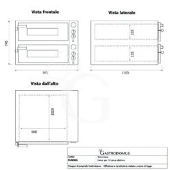 Forno Elettrico Per 6+6 Pizze Diametro 330 Mm 2 Camere Controllo Meccanico 13,8 Kw 11 Forno Elettrico Per 6+6 Pizze Diametro 330 Mm 2 Camere Controllo Meccanico 13,8 Kw -Vendite GATRODOMUS forno elettrico per 66 pizze diametro 330 mm 2 camere controllo meccanico 138 kw 4