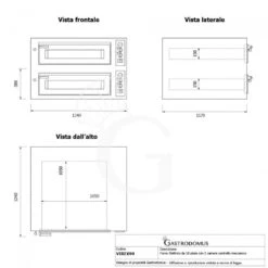 Forno Elettrico Per 9+9 Pizze Diametro 350 Mm 2 Camere Controllo Meccanico 26,2 Kw -Vendite GATRODOMUS forno elettrico per 99 pizze diametro 350 mm 2 camere controllo meccanico 262 kw 6