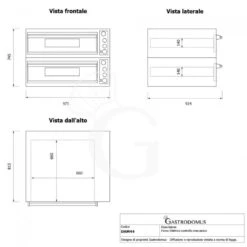 Forno Elettrico Per Pizza - 4 + 4 Pizze - Diametro 320 Mm 2 Camere Controllo Meccanico 9,4 Kw -Vendite GATRODOMUS forno elettrico per pizza 4 4 pizze diametro 320 mm 2 camere controllo meccanico 94 kw 10