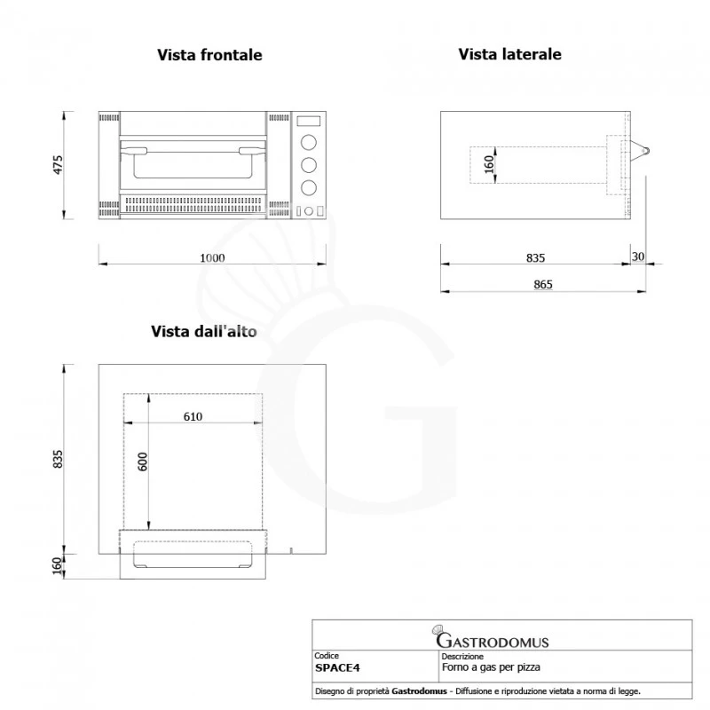 Forno Gas Per 4 Pizze Diametro 300 Mm 11 Forno Gas Per 4 Pizze Diametro 300 Mm - immagine 9