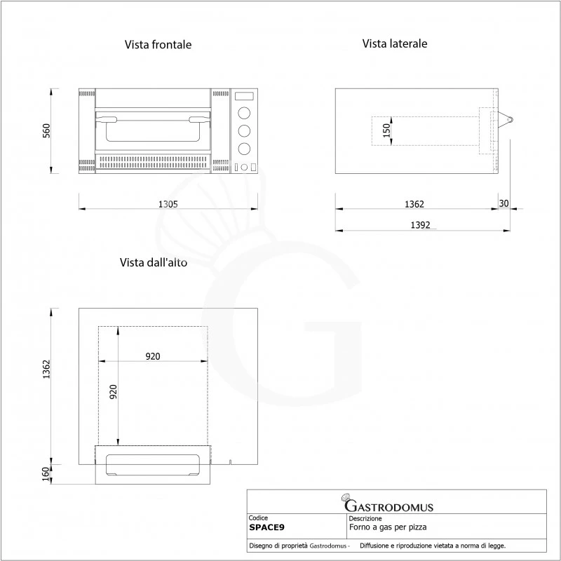 Forno Gas Per 9 Pizze Diametro 300 Mm 11 Forno Gas Per 9 Pizze Diametro 300 Mm - immagine 9