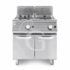 Friggitrice Professionale A Gas Su Armadio Chiuso 2 Vasche 22 LT + 22 LT 40 Kw -Vendite GATRODOMUS friggitrice a gas 2 vasche da 2222 lt su armadio chiuso
