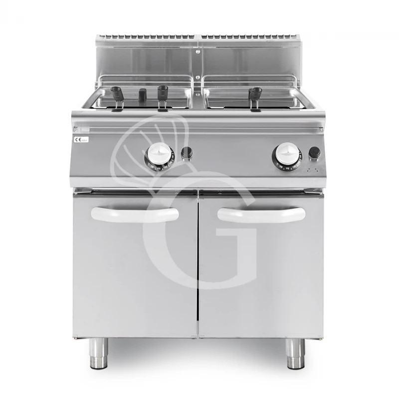 Friggitrice Professionale A Gas Su Armadio Chiuso 2 Vasche 22 LT + 22 LT 40 Kw 3 Friggitrice Professionale A Gas Su Armadio Chiuso 2 Vasche 22 LT + 22 LT 40 Kw