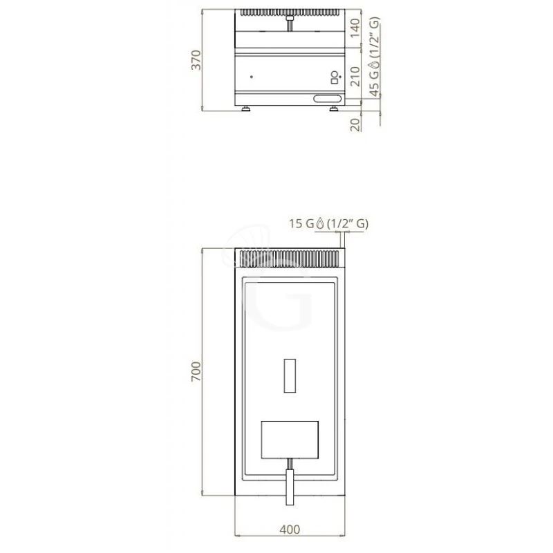 Friggitrice A Gas Da Banco 1 Vasca 10 LT 6,9 KW 4 Friggitrice A Gas Da Banco 1 Vasca 10 LT 6,9 KW - immagine 2