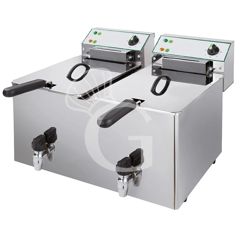 Friggitrice Elettrica Da Banco 2 Vasche 12 LT + 12 LT Potenza 6 + 6 KW Trifase 3 Friggitrice Elettrica Da Banco 2 Vasche 12 LT + 12 LT Potenza 6 + 6 KW Trifase