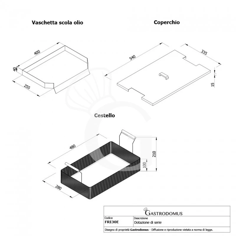 Friggitrice Elettrica Da Banco Con 1 Vasca Capacità 30 LT Con Controllo Temperatura, Potenza 4,8 KW, Monofase 13 Friggitrice Elettrica Da Banco Con 1 Vasca Capacità 30 LT Con Controllo Temperatura, Potenza 4,8 KW, Monofase - immagine 11