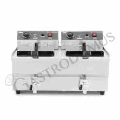 Friggitrice Elettrica Da Banco Con Rubinetto 2 Vasche 10+10 LT Potenza 3+3 KW Monofase