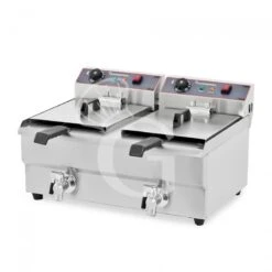 Friggitrice Elettrica Da Banco Con Rubinetto 2 Vasche Capacità 13+13 LT Potenza 4+4 KW Monofase 11 Friggitrice Elettrica Da Banco Con Rubinetto 2 Vasche Capacità 13+13 LT Potenza 4+4 KW Monofase -Vendite GATRODOMUS friggitrice elettrica da banco con 2 vasche capacita 1313 lt 44 kw monofase con rubinetto 1