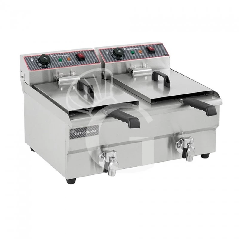 Friggitrice Elettrica Da Banco Con Rubinetto 2 Vasche Capacità 13+13 LT Potenza 4+4 KW Monofase 5 Friggitrice Elettrica Da Banco Con Rubinetto 2 Vasche Capacità 13+13 LT Potenza 4+4 KW Monofase - immagine 3