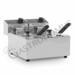 Friggitrice Elettrica Da Banco 2 Vasche 4+4 LT Potenza 1,8 KW + 1,8 KW Monofase -Vendite GATRODOMUS friggitrice elettrica da banco con 2 vasche capacita 44 lt 22 kw monofase 2