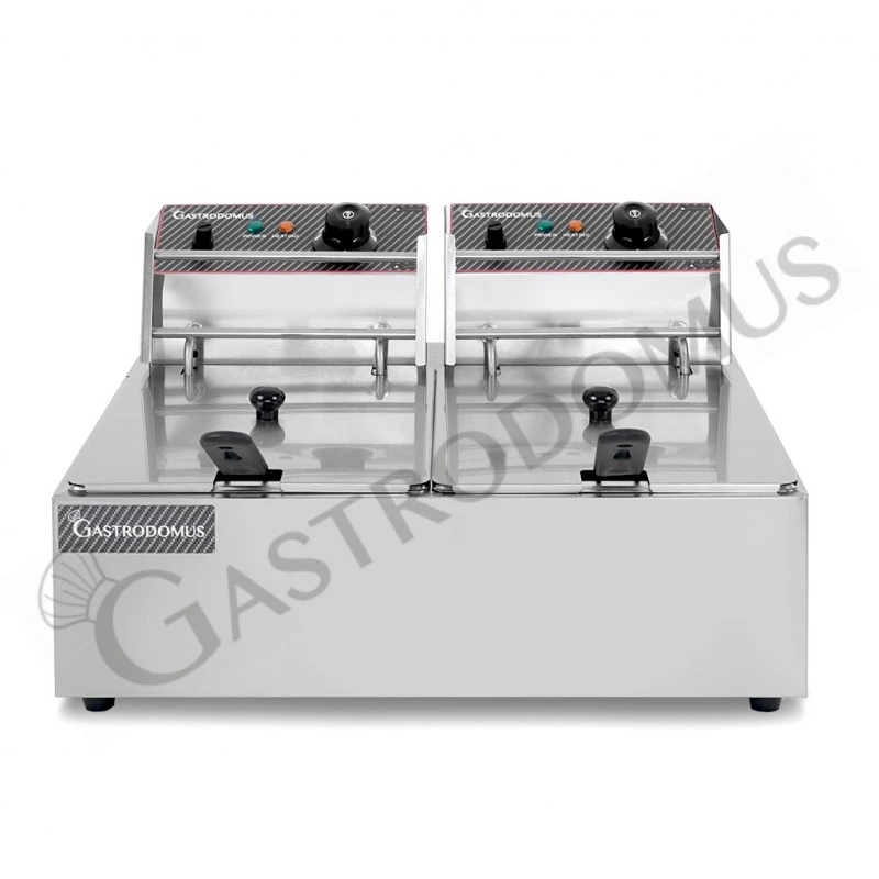 Friggitrice Elettrica Da Banco 2 Vasche Capacità 6+6 LT Potenza 2,5+2,5 KW Monofase 3 Friggitrice Elettrica Da Banco 2 Vasche Capacità 6+6 LT Potenza 2,5+2,5 KW Monofase